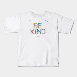 BE KIND - Tropical word art Kids T-Shirt